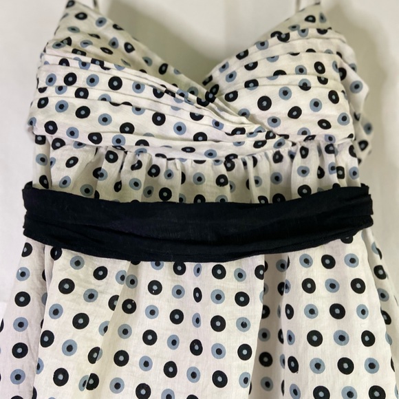 Y Apparel black on cream circular geometric print sundress  SZ  L - Picture 2 of 9